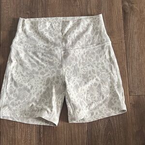 lululemon athletica White Subtle Animal Print High-Rise Bike Shorts